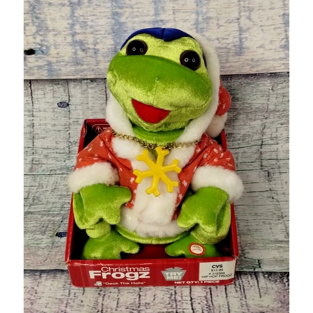 New Gemmy Christmas Frogz Hip Hop Animatronic Holiday Frog CVS Plush Toy Vintage